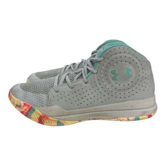 Under Armor Gs Jet 2019 (3022121-102 Grey Multicolored Bottom Sneakers 6.5Youth - Picture 10 of 11